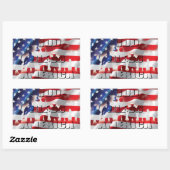 Sticker Rectangulaire Le Dieu patriotique bénit l'Amérique drapeau améri (Feuille)