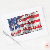 Sticker Rectangulaire Le Dieu patriotique bénit l'Amérique drapeau améri (Enveloppe)
