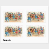 Sticker Rectangulaire Le dîner de Noël du "brownie" (Feuille)