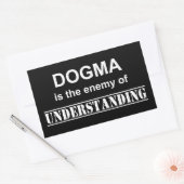 Sticker Rectangulaire Le Dogma Est L'Ennemi De La Compréhension (Enveloppe)