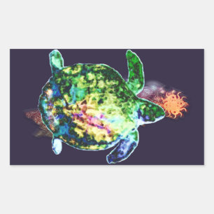 Sticker Rectangulaire Le doigt de couleur cosmique