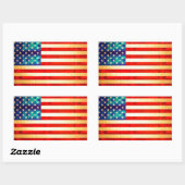 Sticker Rectangulaire Le drapeau américain de l'argent (Feuille)