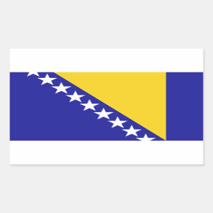 Sticker Rectangulaire Le drapeau de la Bosnie-Herzégovine