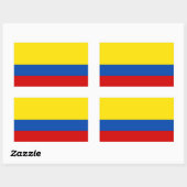 Sticker Rectangulaire Le drapeau de la Colombie (Feuille)