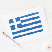 Sticker Rectangulaire Le drapeau de la Grèce  (Enveloppe)