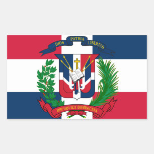 Sticker Rectangulaire Le drapeau de la République Dominicaine