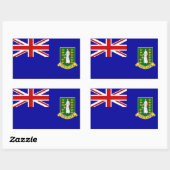 Sticker Rectangulaire Le drapeau des Îles Vierges britanniques (Feuille)