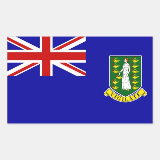 Sticker Rectangulaire Le drapeau des Îles Vierges britanniques (Devant)