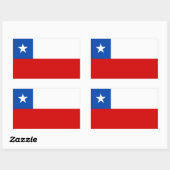 Sticker Rectangulaire Le drapeau du Chili (Feuille)