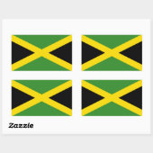 Sticker Rectangulaire Le drapeau jamaïcain (Feuille)