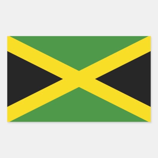 Sticker Rectangulaire Le drapeau jamaïcain (Devant)