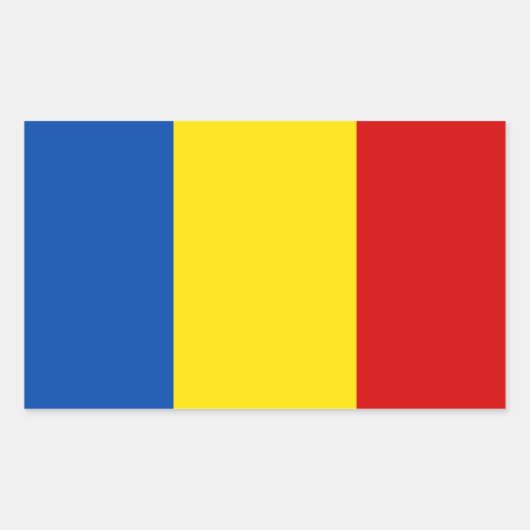 Sticker Rectangulaire Le drapeau roumain (Devant)