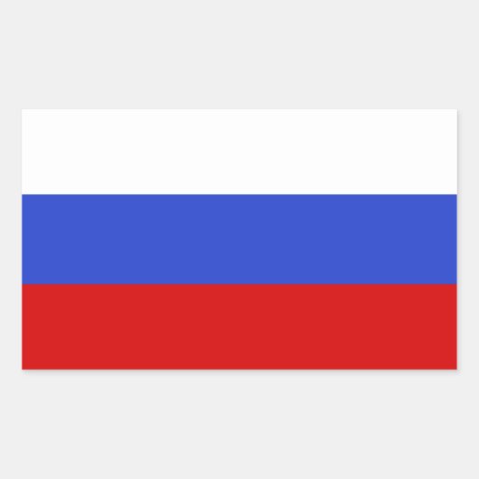Sticker Rectangulaire Le drapeau russe (Devant)