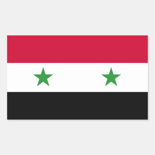 Sticker Rectangulaire Le drapeau syrien (Devant)