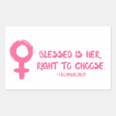Sticker Rectangulaire Le droit de choisir une féministe verse (Devant)