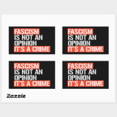 Sticker Rectangulaire Le fascisme n'est pas une opinion (Feuille)