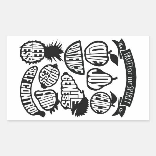 Sticker Rectangulaire Le Fruit de l'Esprit - chrétien (Devant)
