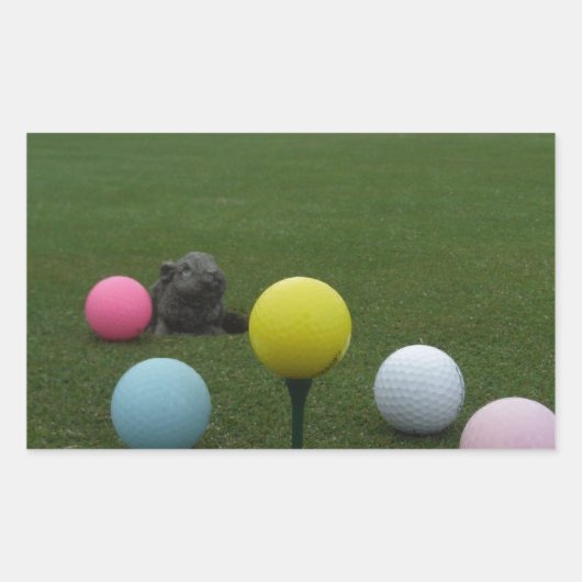 Sticker Rectangulaire Le golf de Pâques (Devant)