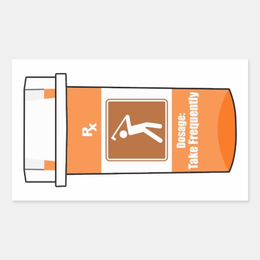 Sticker Rectangulaire Le golf est ma drogue (Devant)