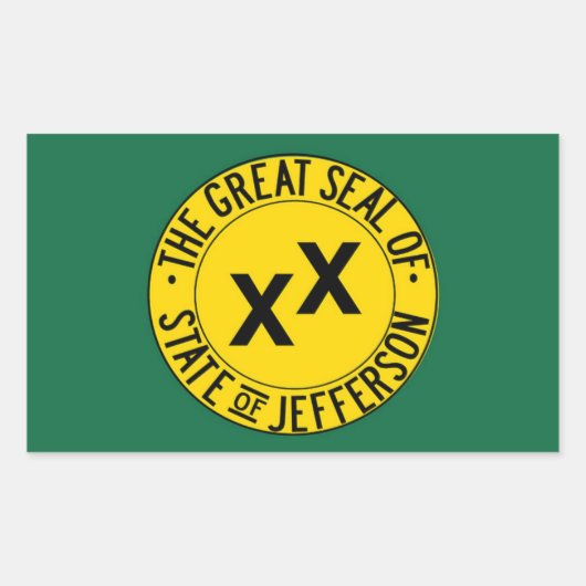 Sticker Rectangulaire Le grand drapeau de l'Etat de Jefferson, USA (Devant)