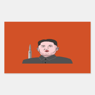 Sticker Rectangulaire Le Jong-ONU de Kim et missile nucléaire