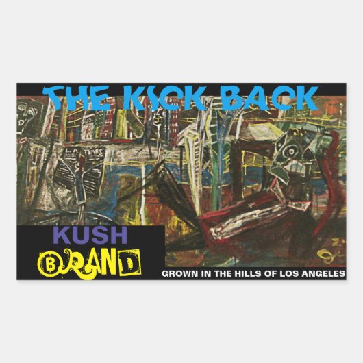STICKER RECTANGULAIRE LE KICKBACK KUSH (Devant)