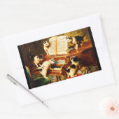 Sticker Rectangulaire Le Kitten Considérant de mignons chats au piano (Enveloppe)