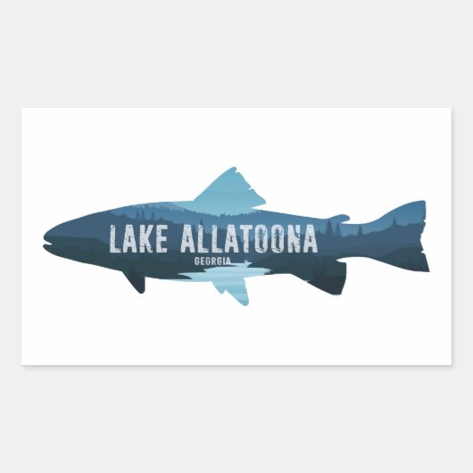Sticker Rectangulaire Le lac Allatoona Georgia Fish (Devant)