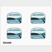 Sticker Rectangulaire Le lac Allatoona Georgia Rod de pêche (Feuille)