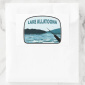 Sticker Rectangulaire Le lac Allatoona Georgia Rod de pêche (Sac)