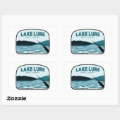 Sticker Rectangulaire Le lac Lure North Carolina Rod de pêche (Feuille)