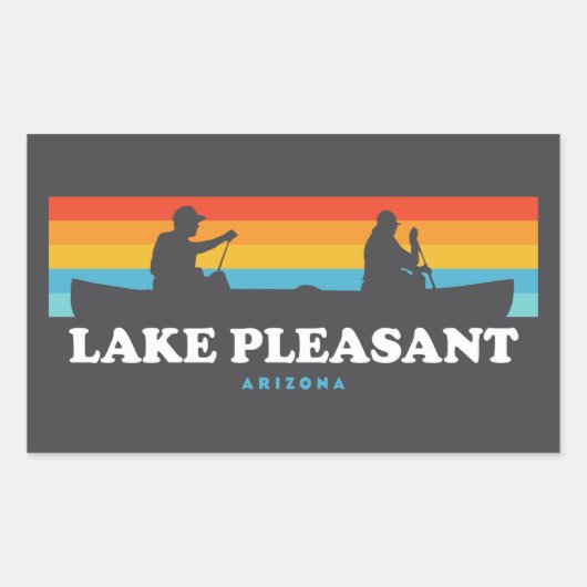 Sticker Rectangulaire Le lac Pleasant Arizona Canoe (Devant)