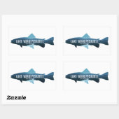 Sticker Rectangulaire Le lac Winnipesaukee New Hampshire Fish (Feuille)