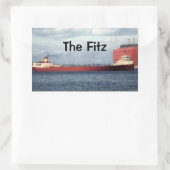 Sticker Rectangulaire Le légendaire S.S. Edmund Fitzgerald (Sac)