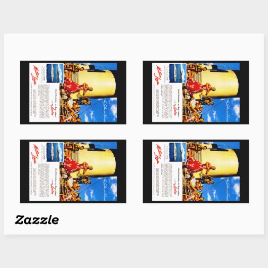 Sticker Rectangulaire Le Lurline est Hawaï (Feuille)