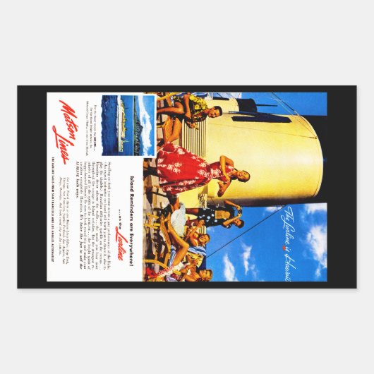 Sticker Rectangulaire Le Lurline est Hawaï (Devant)