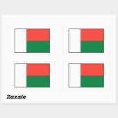 Sticker Rectangulaire Le Madagascar - drapeau malgache (Feuille)