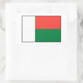 Sticker Rectangulaire Le Madagascar - drapeau malgache (Sac)