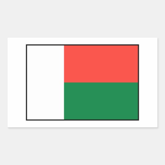 Sticker Rectangulaire Le Madagascar - drapeau malgache (Devant)