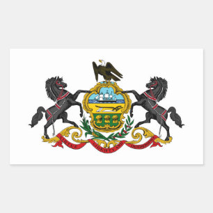 Sticker Rectangulaire Le manteau d'état de la Pennsylvanie arme