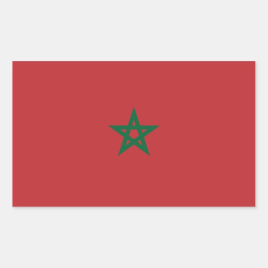 Sticker Rectangulaire Le Maroc/drapeau marocain (Devant)