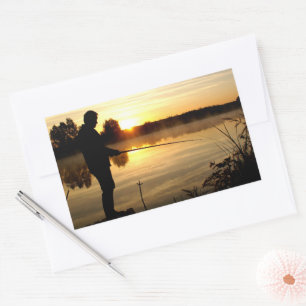 Sticker Rectangulaire Le matin du pêcheur