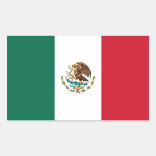 Sticker Rectangulaire Le Mexique - drapeau mexicain (Devant)