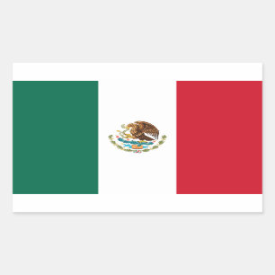Sticker Rectangulaire Le Mexique - drapeau mexicain