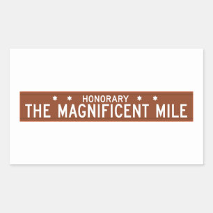 Sticker Rectangulaire Le mille magnifique, plaque de rue de Chicago, IL
