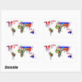 Sticker Rectangulaire Le monde en drapeaux (Feuille)