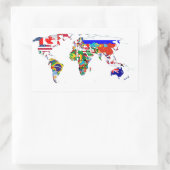 Sticker Rectangulaire Le monde en drapeaux (Sac)