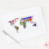 Sticker Rectangulaire Le monde en drapeaux (Enveloppe)