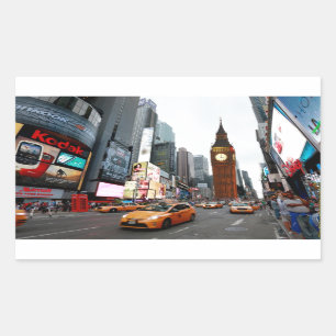 Sticker Rectangulaire Le Monde Mixte ! - New York & Londres