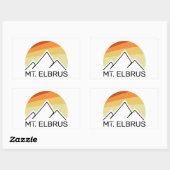 Sticker Rectangulaire Le Mont Elbrus Russie Rétro (Feuille)